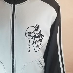 ADIDAS Track Jacket Muhammad Ali Zaire Blue Stripe